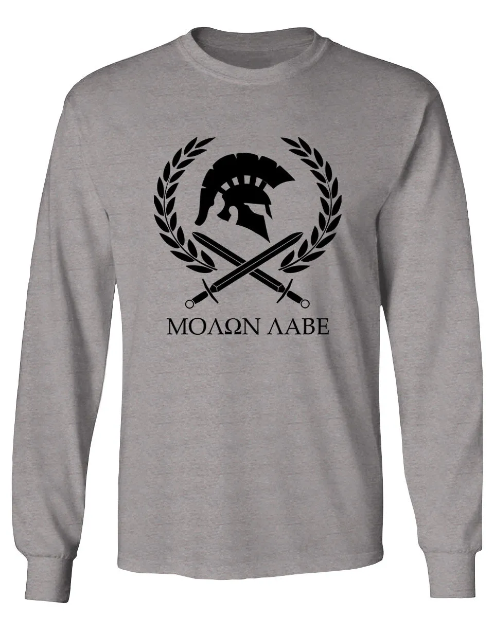 American Come and Take Greek Molon Labe Spartan Workout mens Long sleeve t shirt