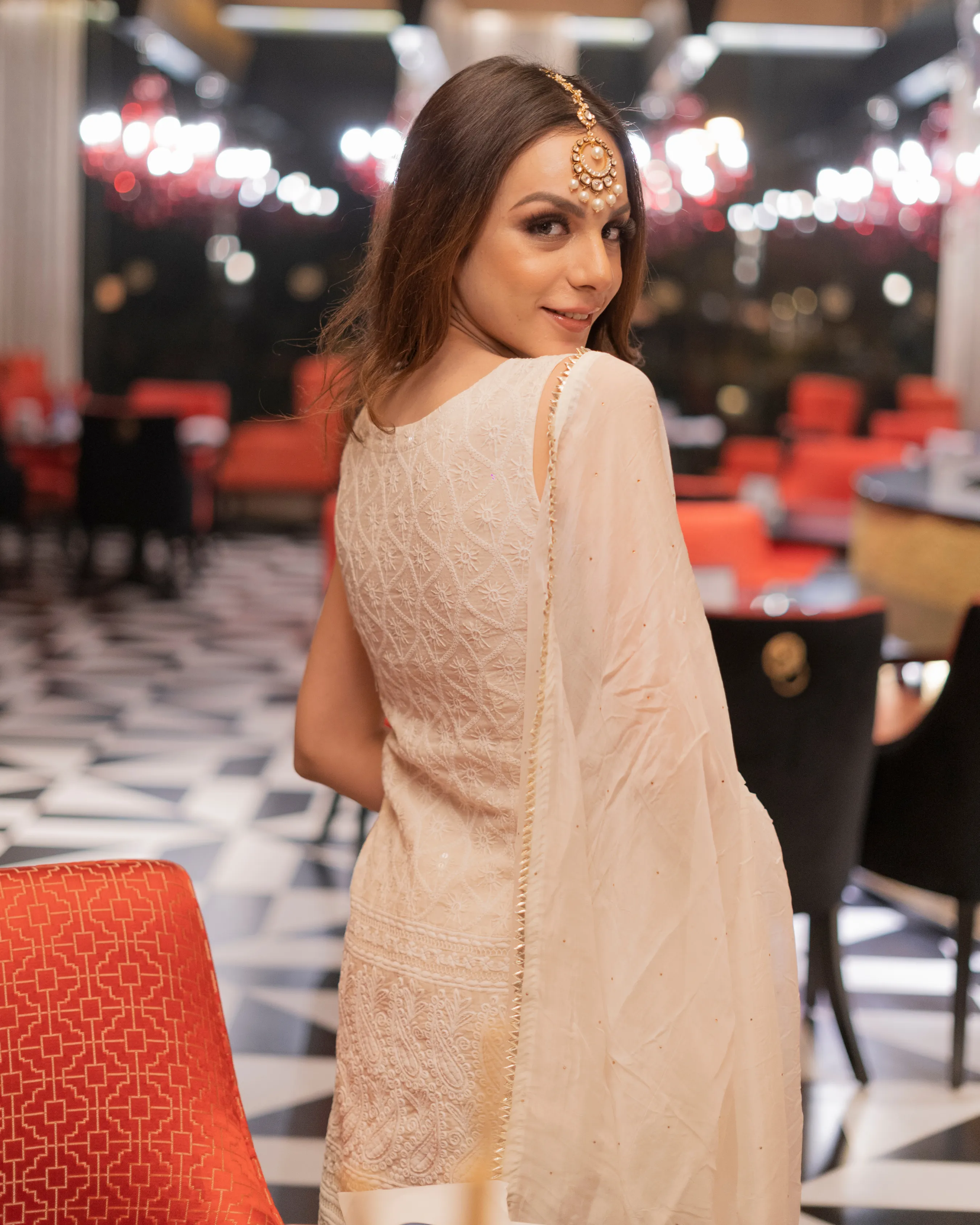 Beige Chikankari Sharara Set | Rescue
