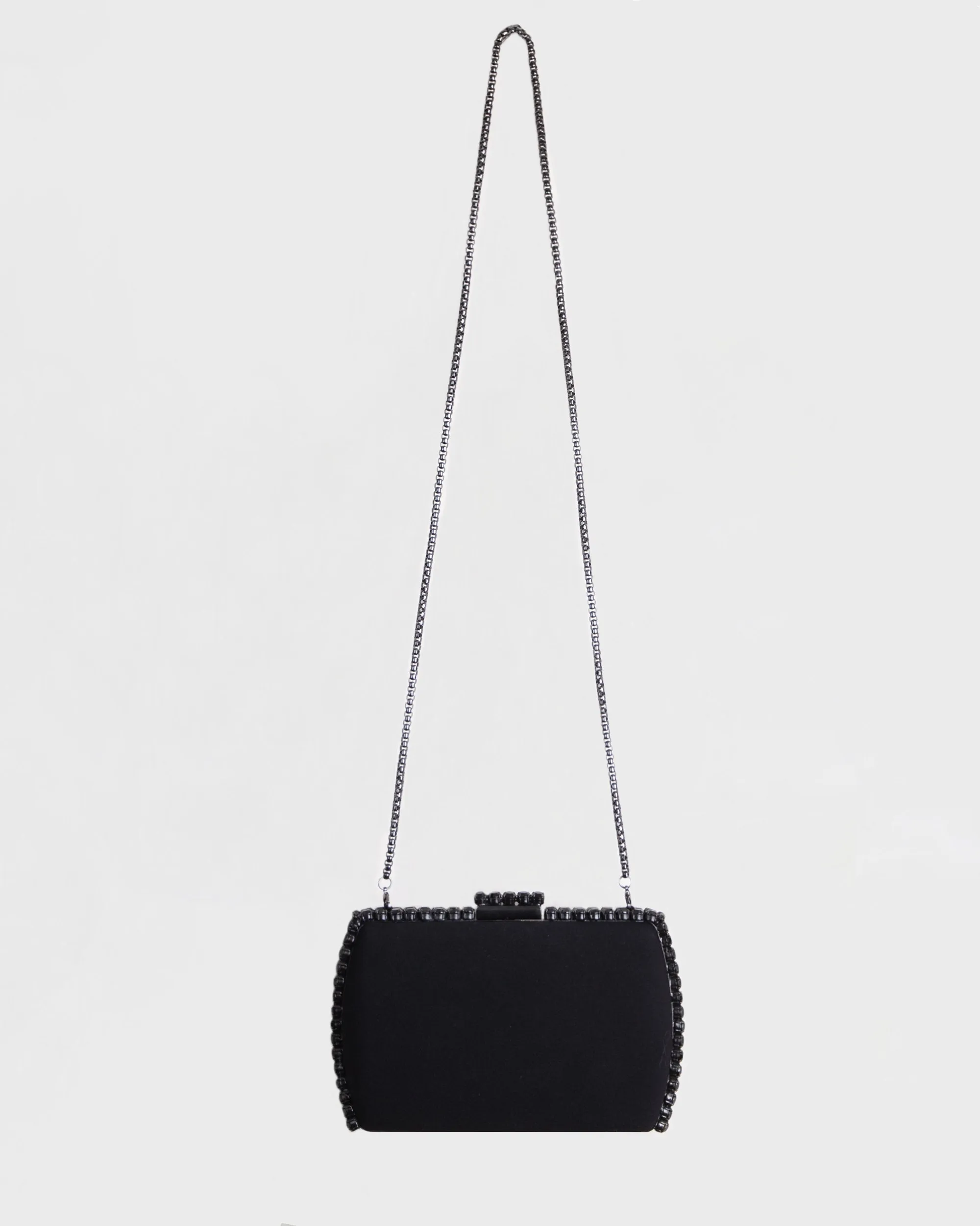 Black Clutch With Black Hardware