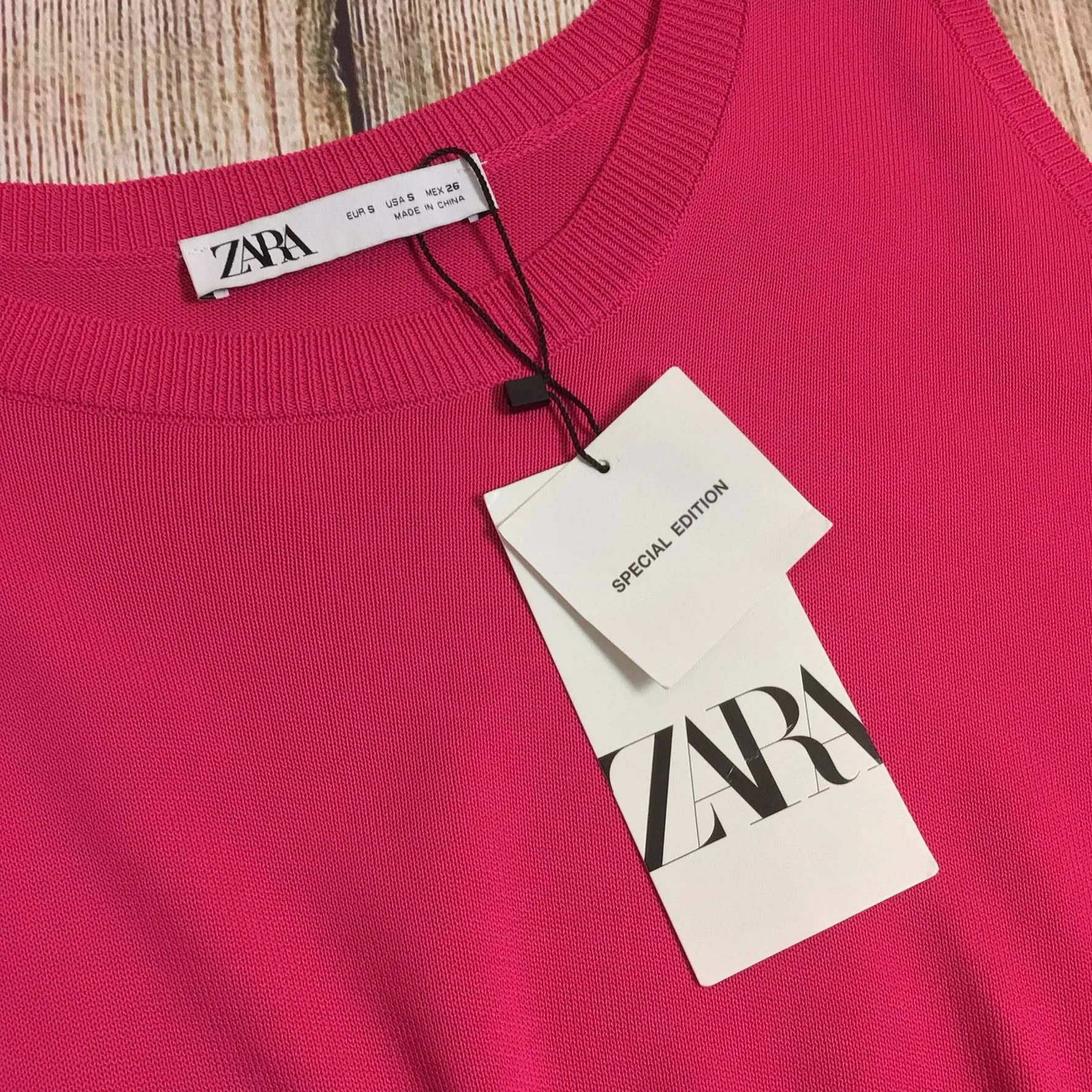 BNWT Zara Dark Pink Drawstring Dress Size S
