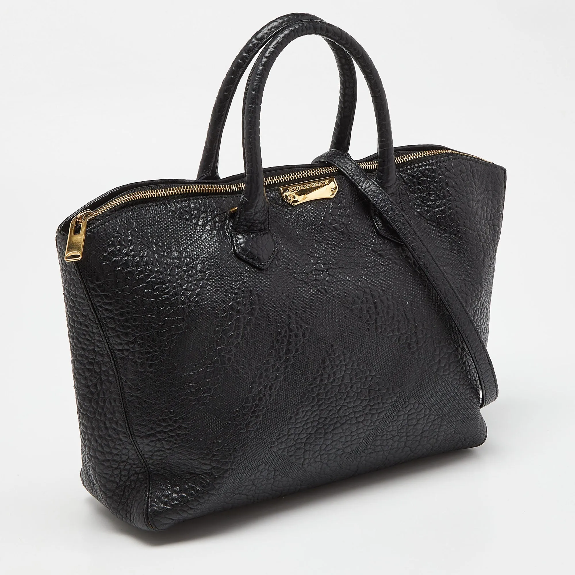 BURBERRY Black Leather Dewsbury Tote