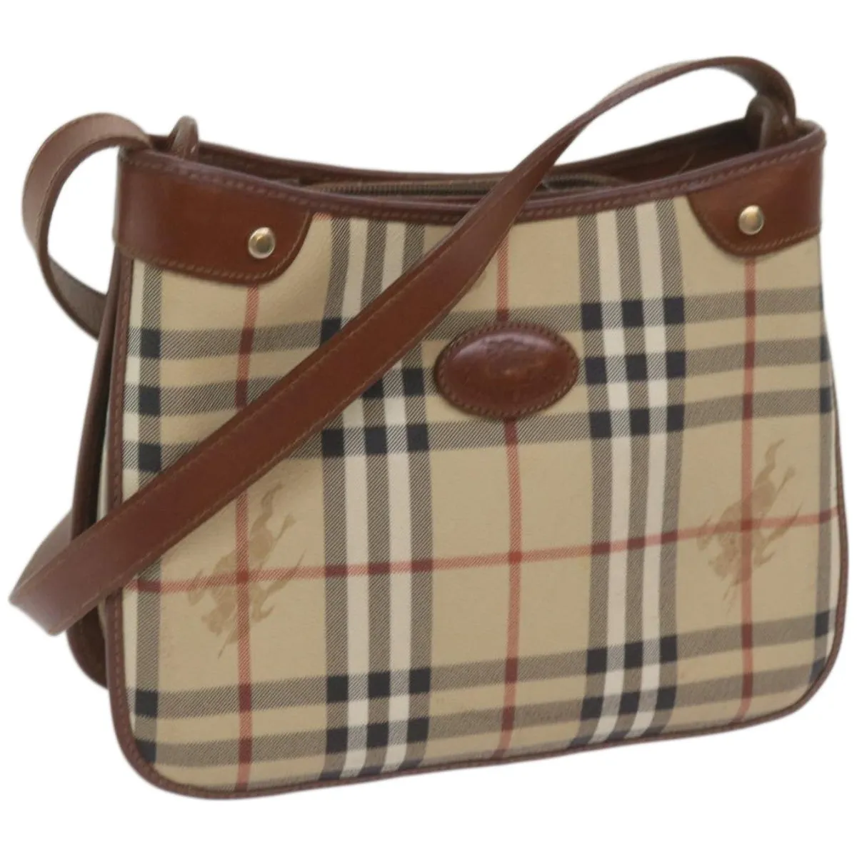 BURBERRYSs Nova Check Shoulder Bag PVC Beige Brown  68178