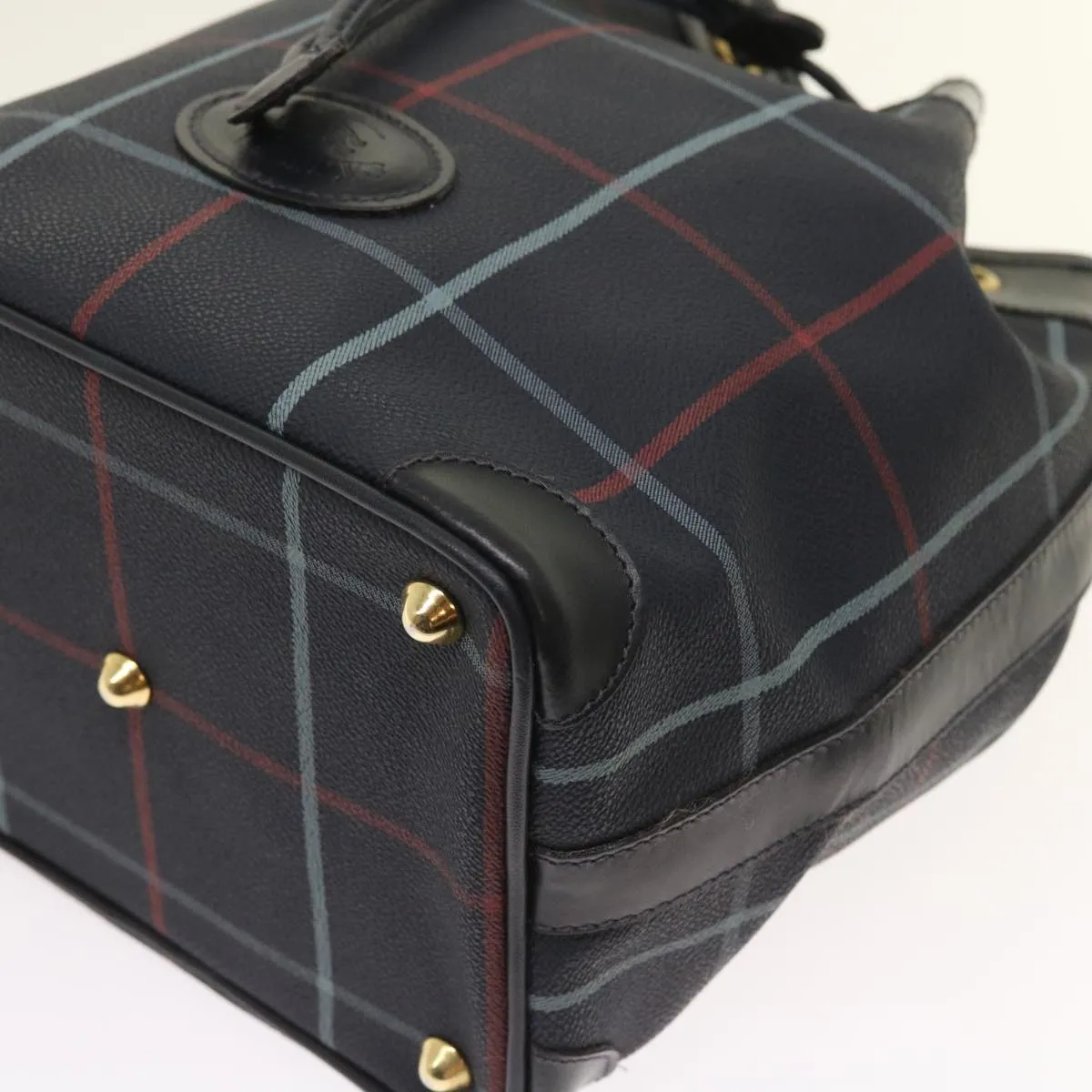 BURBERRYSs Nova Check Shoulder Bag PVC Leather Navy  th4082