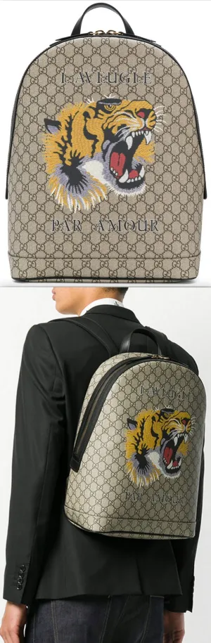 GG Supreme Tiger Embroidered Backpack