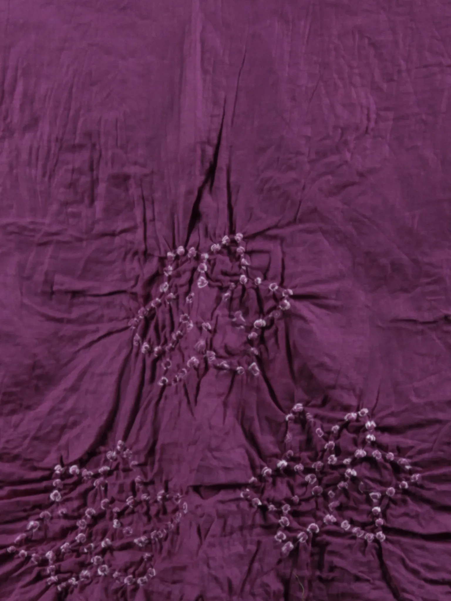 Green Purple White Hand Tie & Dye Bandhej Suit Salwar Dupatta (Set of 3)  - S16281264