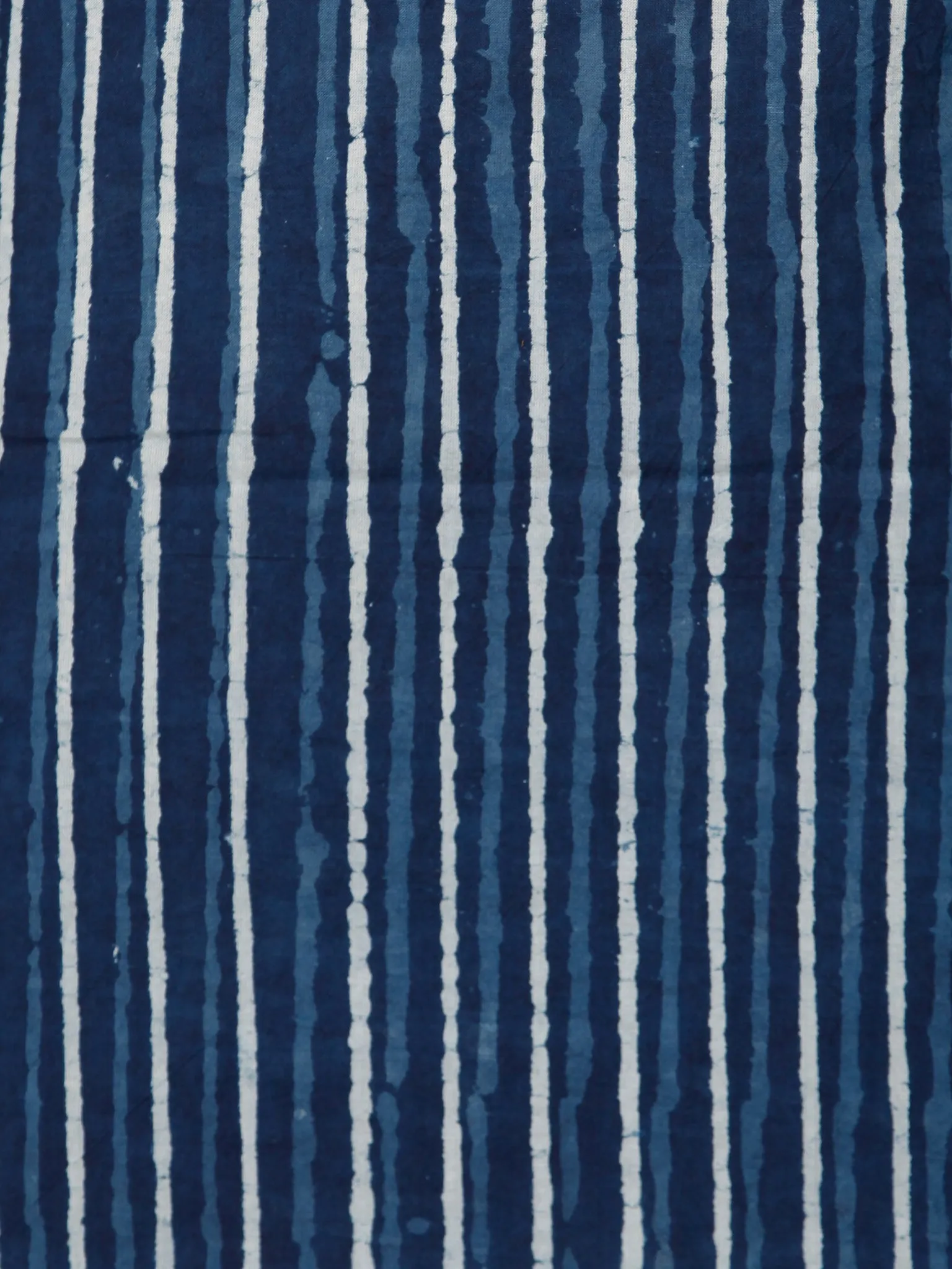 Indigo Ivory Coral Hand Block Printed Cotton Suit-Salwar Fabric With Chiffon Dupatta (Set of 3) - SU01HB341