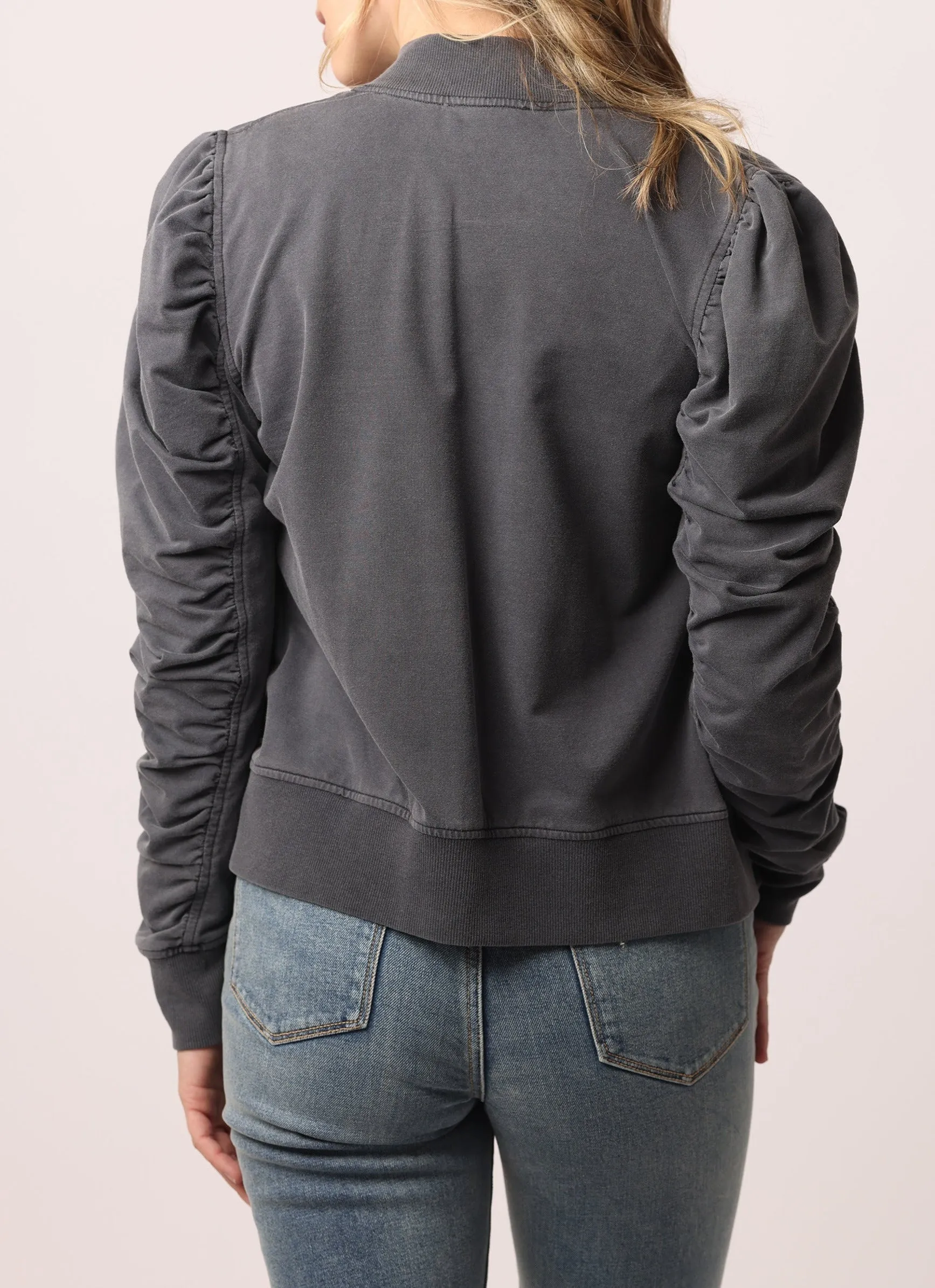 Kaya Ruched LS Zip Up Jacket