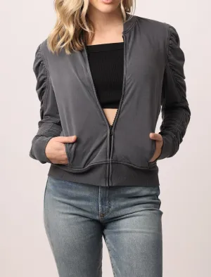 Kaya Ruched LS Zip Up Jacket