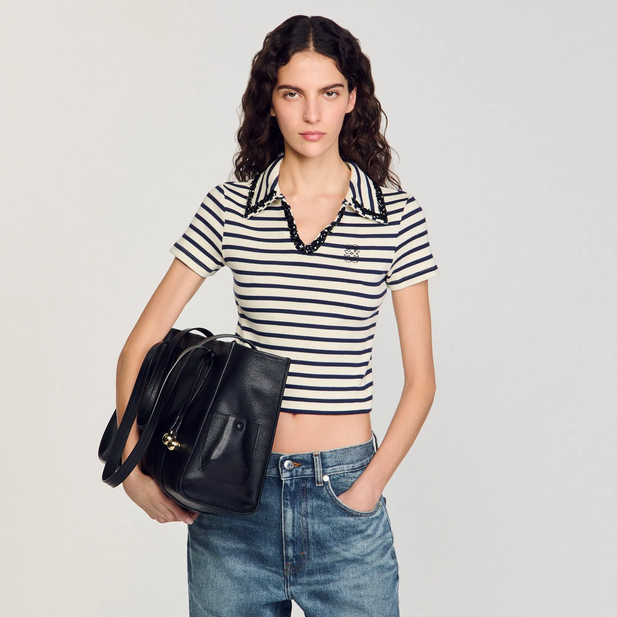 Medium 150 Soft Leather Shopping Bag Black