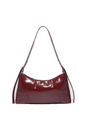 Moto Shoulder Bag (Burgundy Red)