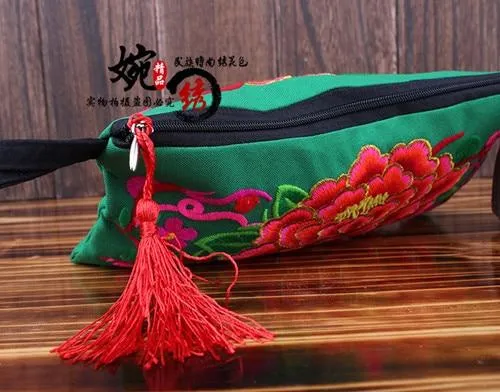 Nice embroidery small handbag!Top-quality  Women hand wallet fashion Lady embroidery embroidered handbag national party holder
