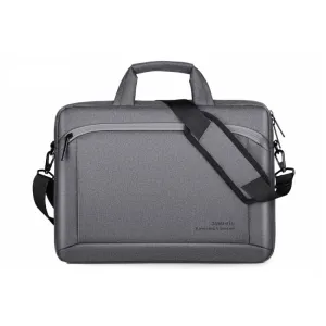 OUMANTU 030 Portable 15 inch Laptop Bag Leather Handbag Business Briefcase(Dark Gray)
