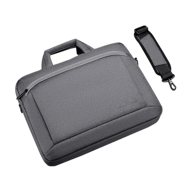 OUMANTU 030 Portable 15 inch Laptop Bag Leather Handbag Business Briefcase(Dark Gray)