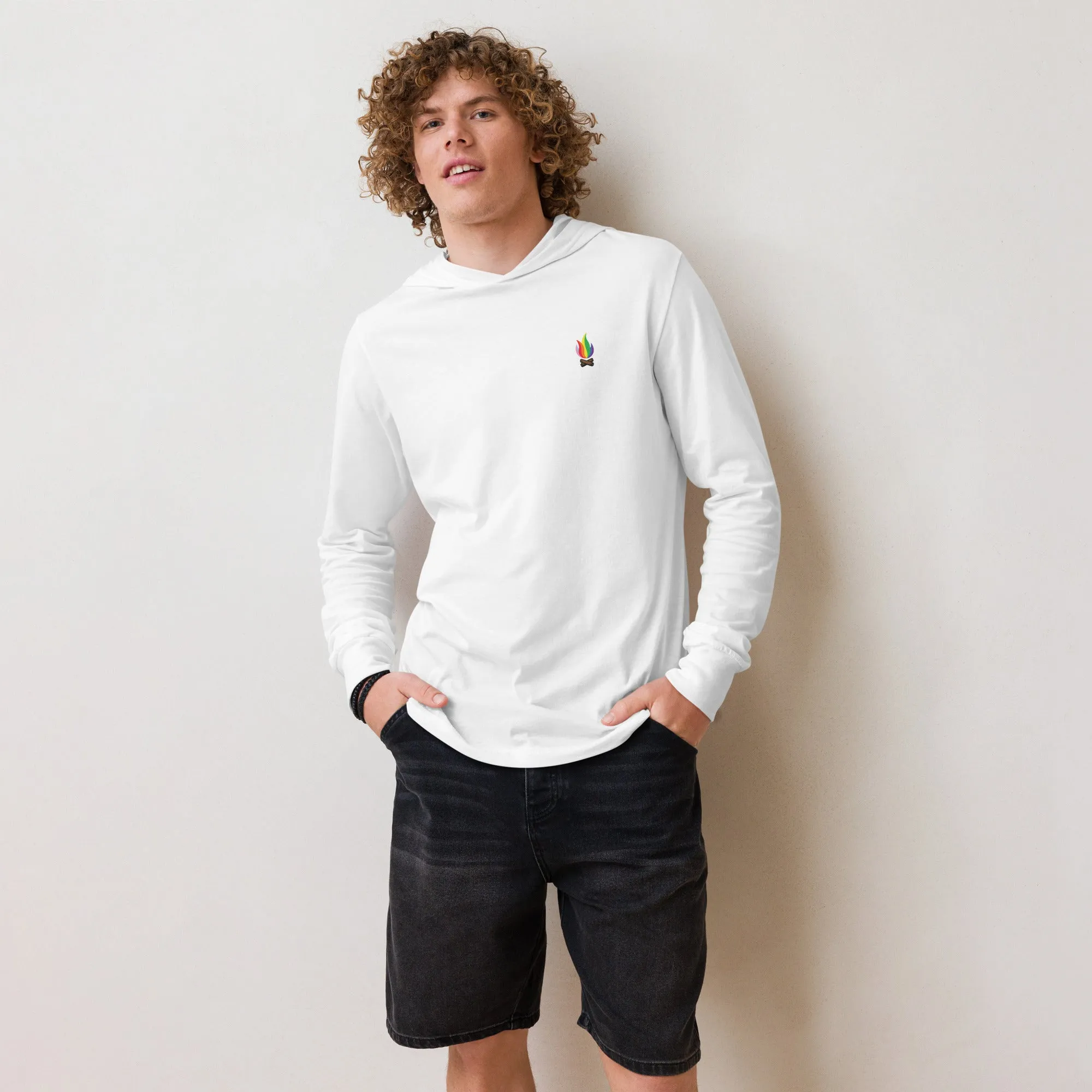 Rainbow Flame Hoodie Long-Sleeve Tee
