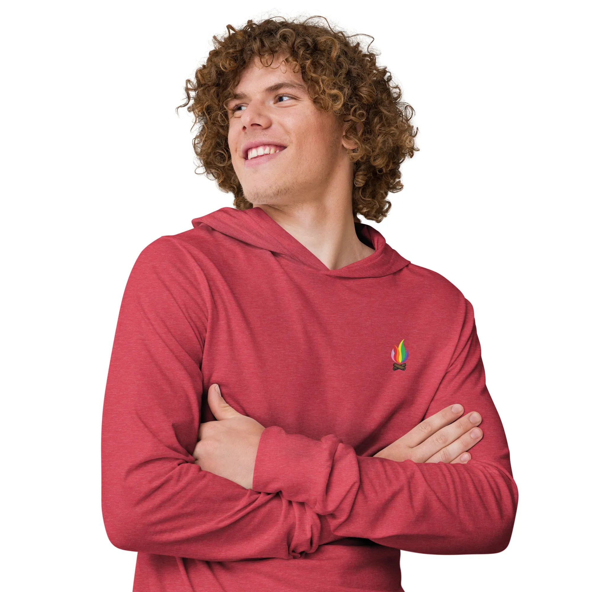Rainbow Flame Hoodie Long-Sleeve Tee