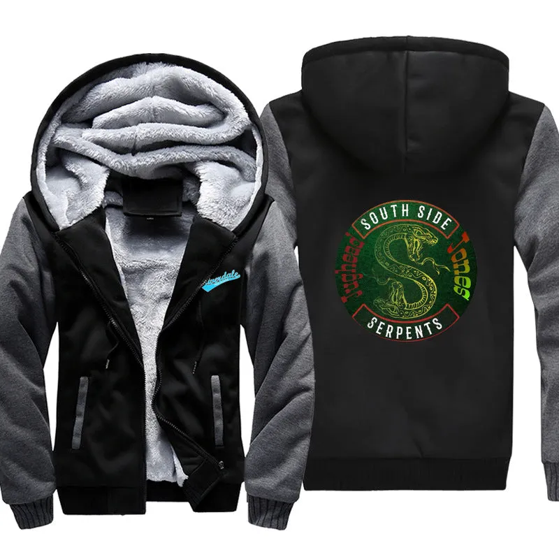 Riverdale Jackets - Solid Color Riverdale Double-Headed Snake Terror Fleece Jacket