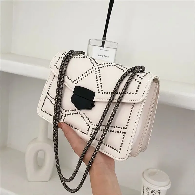 Rivet Chain Small Crossbody Bag for Women