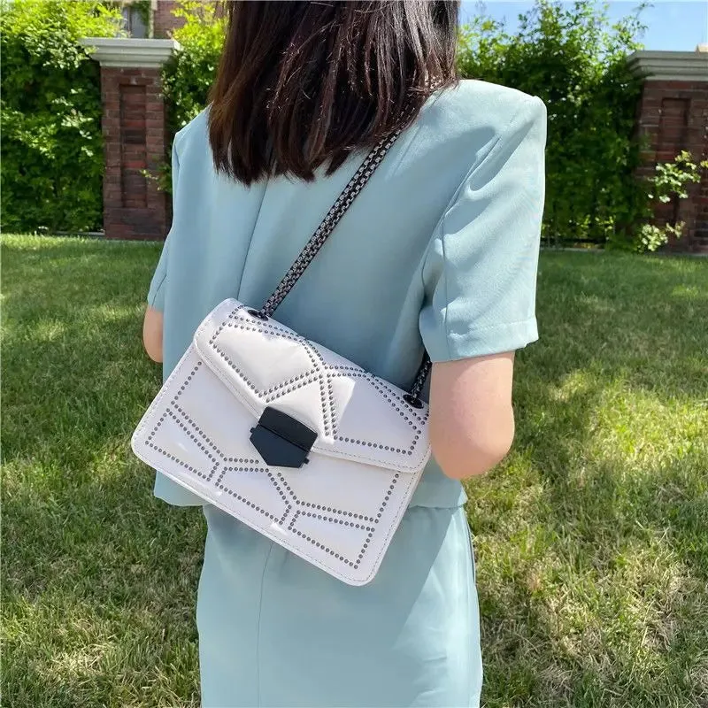Rivet Chain Small Crossbody Bag for Women