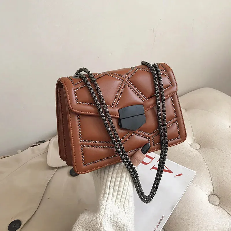 Rivet Chain Small Crossbody Bag for Women