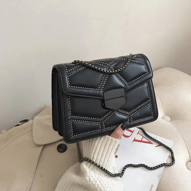 Rivet Chain Small Crossbody Bag for Women