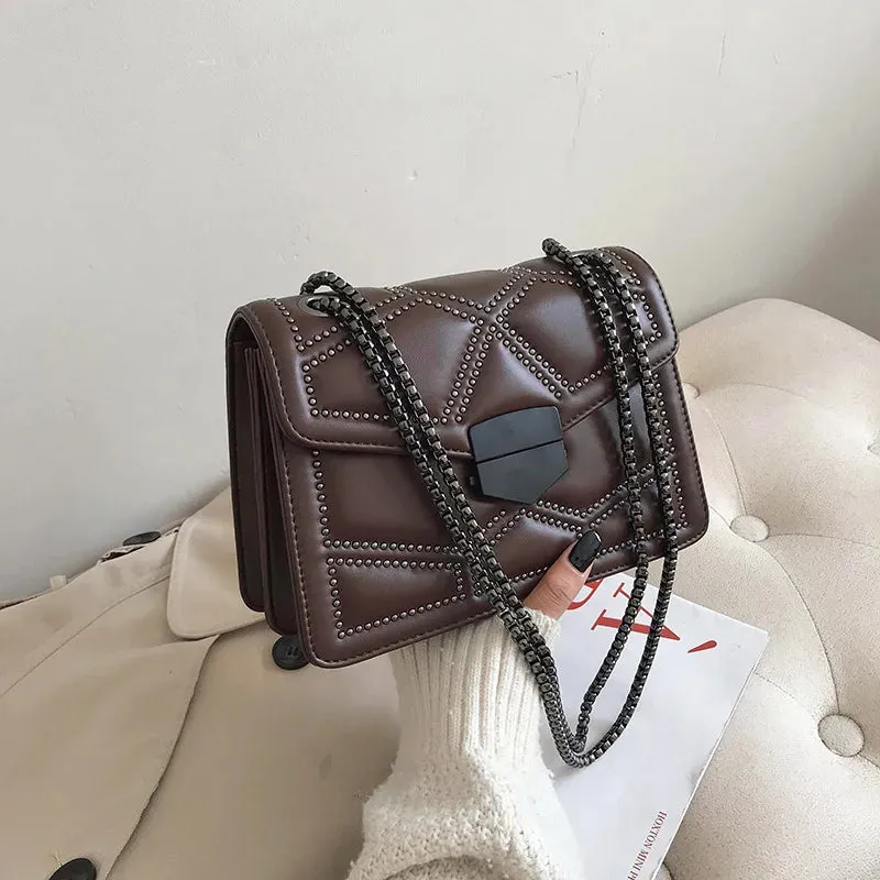 Rivet Chain Small Crossbody Bag for Women