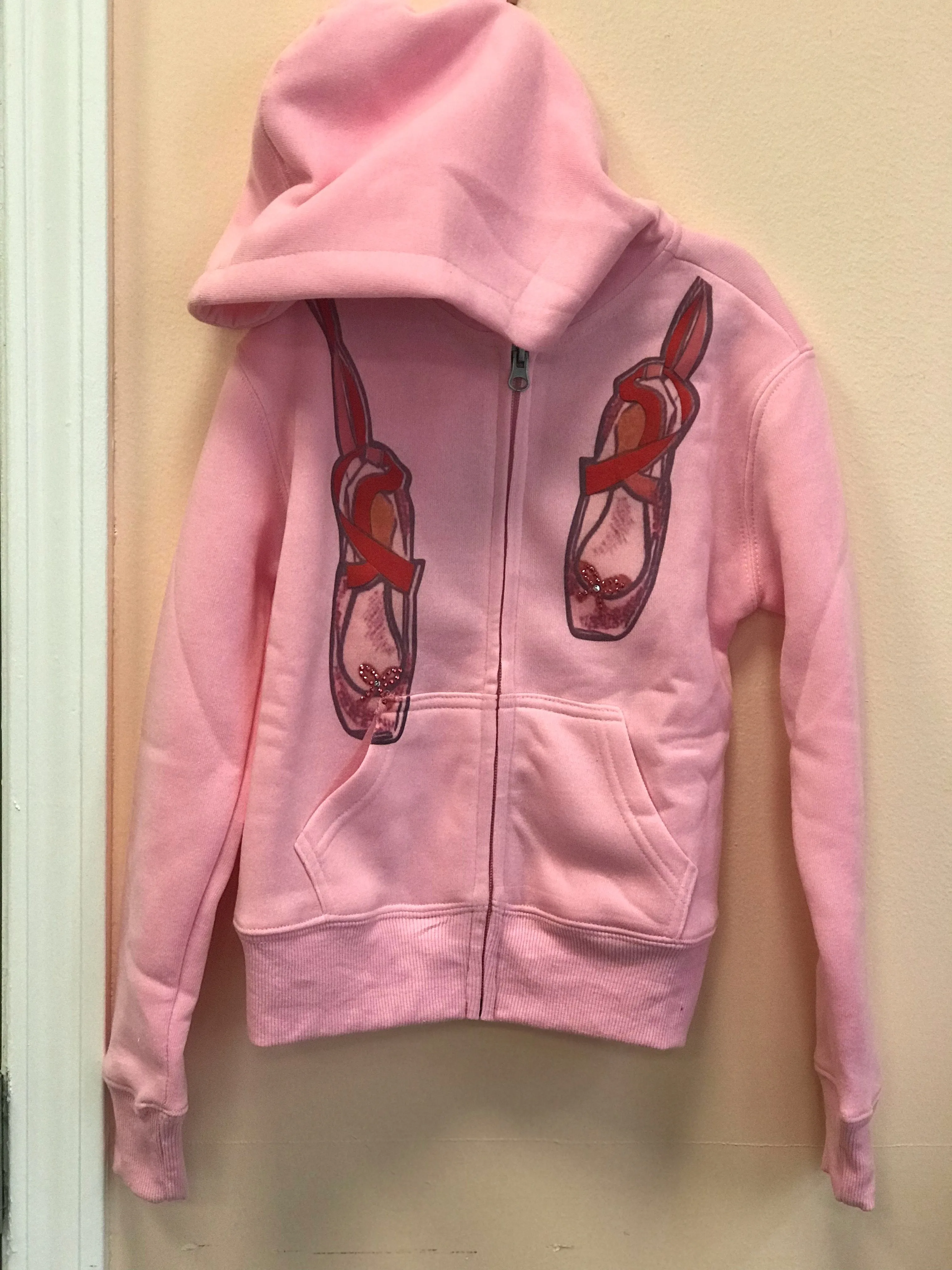 Sparkle By Stoopher Girls Pink Ballet Zip Up Hooded Jacket