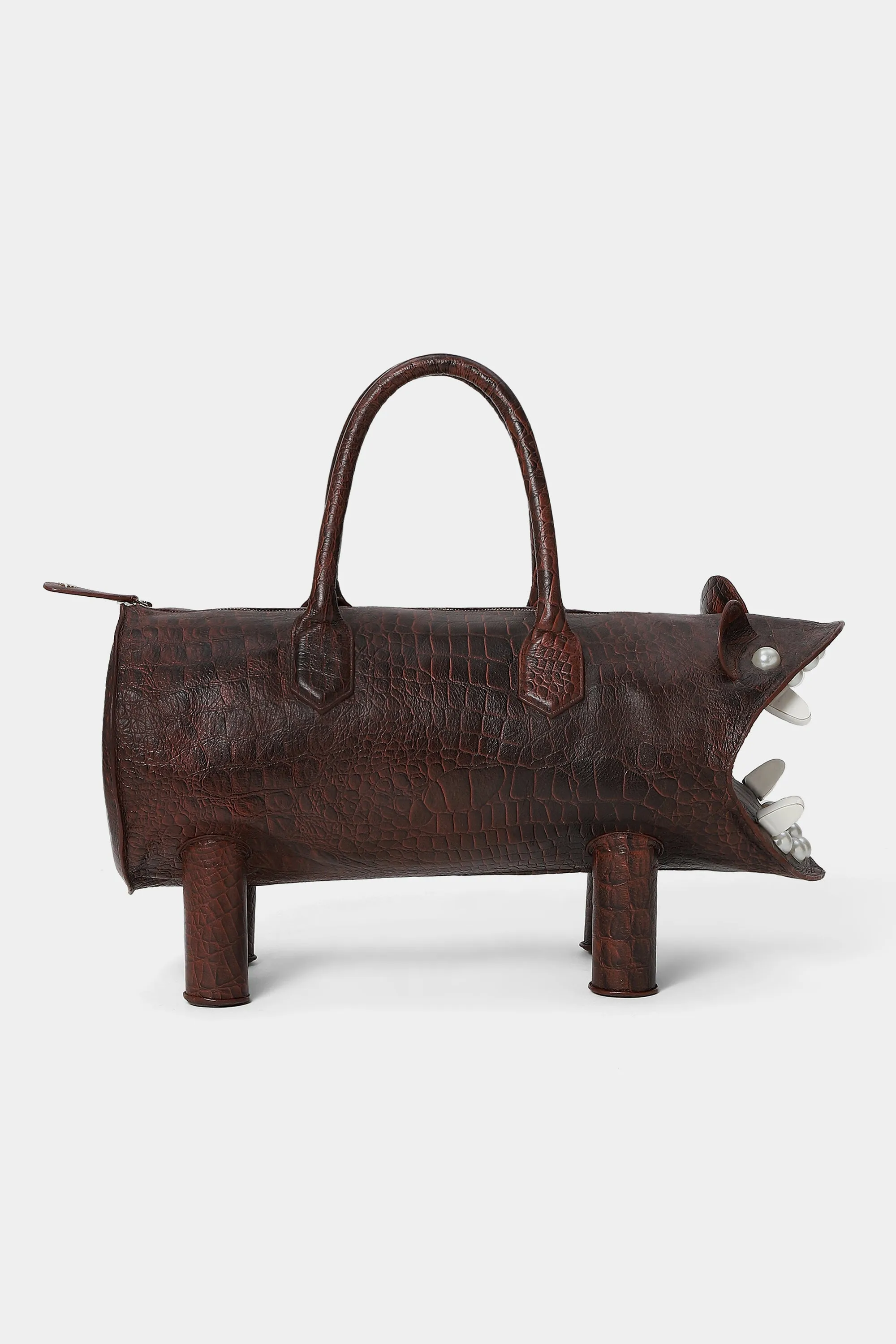 Tan Feline Duffle Bag