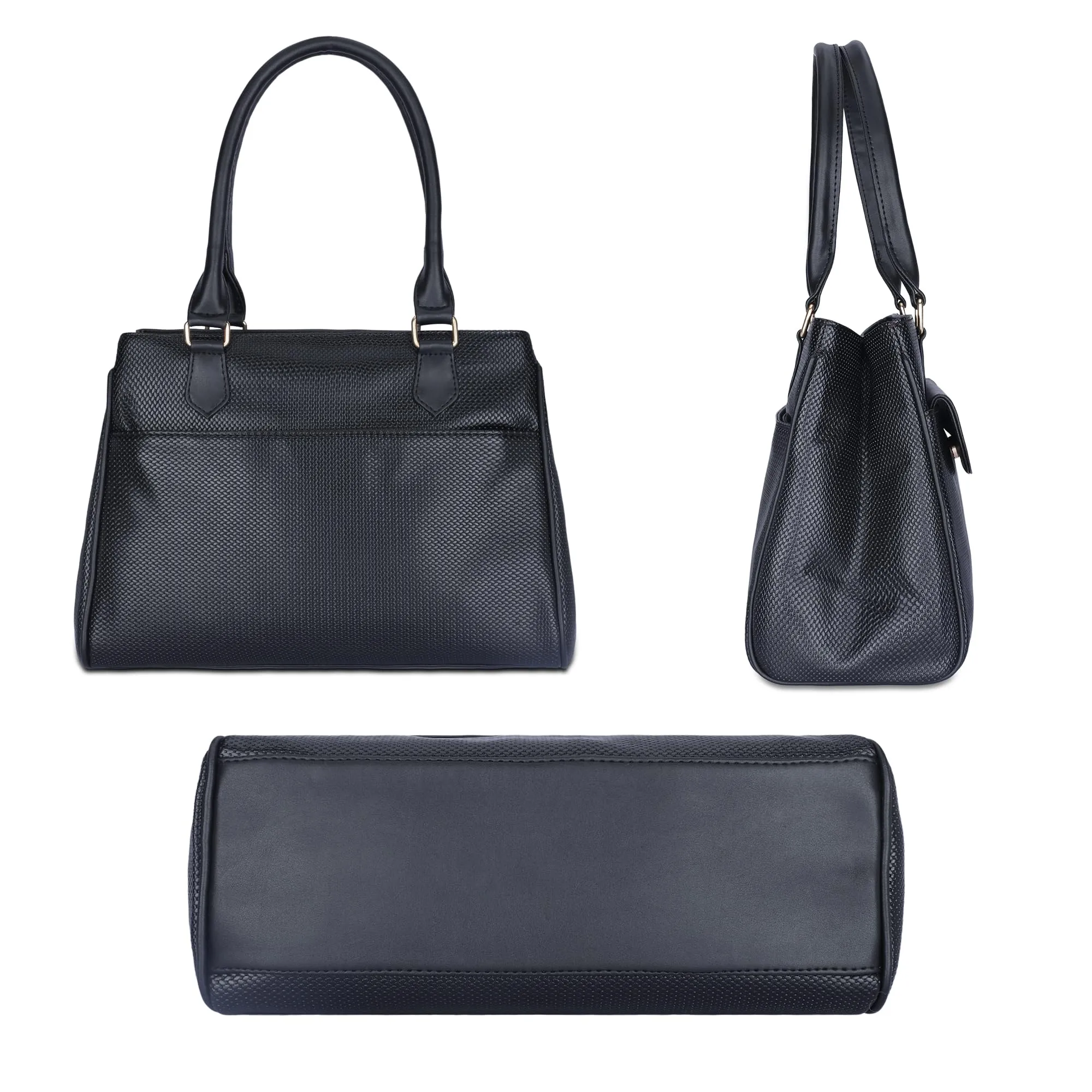 THE CLOWNFISH Prudence Faux Leather Handbag for Women Office Bag Ladies Shoulder Bag Tote For Women College Girls with Front Flap Pocket (Grey)