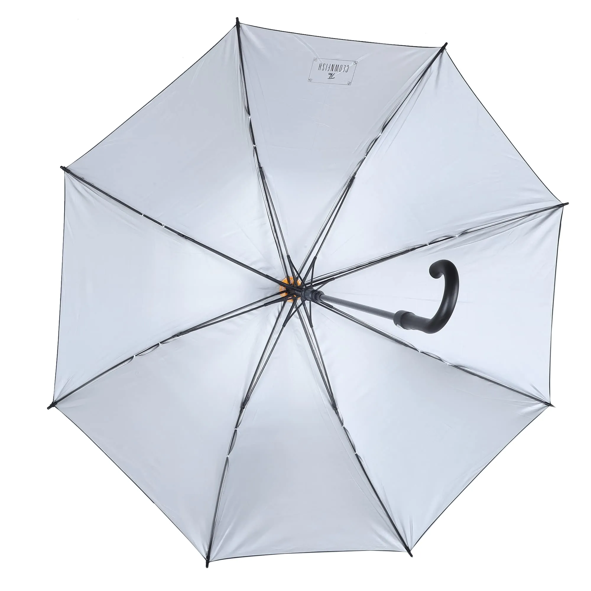 THE CLOWNFISH Umbrella Mighty Series Single Fold Auto Open J- shape Handle Waterproof Polyester 210 T Umbrellas For Men and Women (Black)