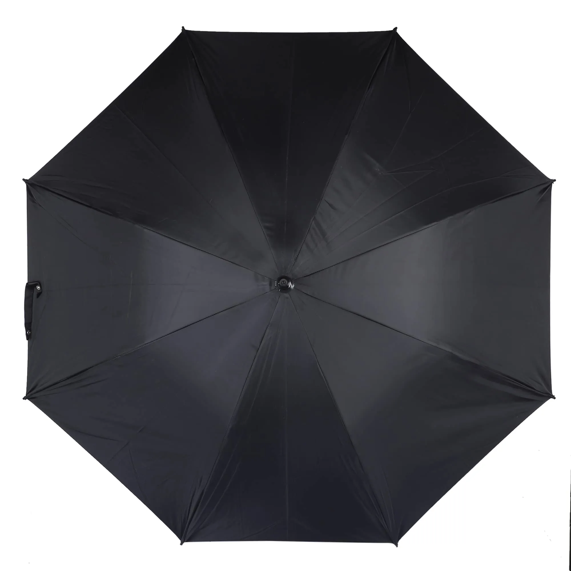 THE CLOWNFISH Umbrella Mighty Series Single Fold Auto Open J- shape Handle Waterproof Polyester 210 T Umbrellas For Men and Women (Black)