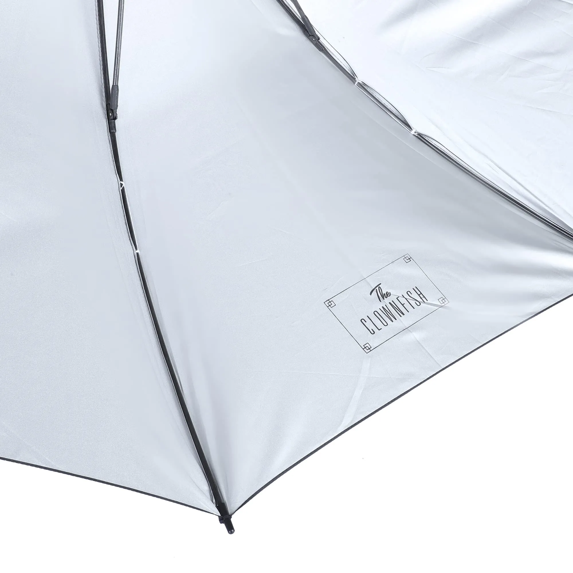 THE CLOWNFISH Umbrella Mighty Series Single Fold Auto Open J- shape Handle Waterproof Polyester 210 T Umbrellas For Men and Women (Black)