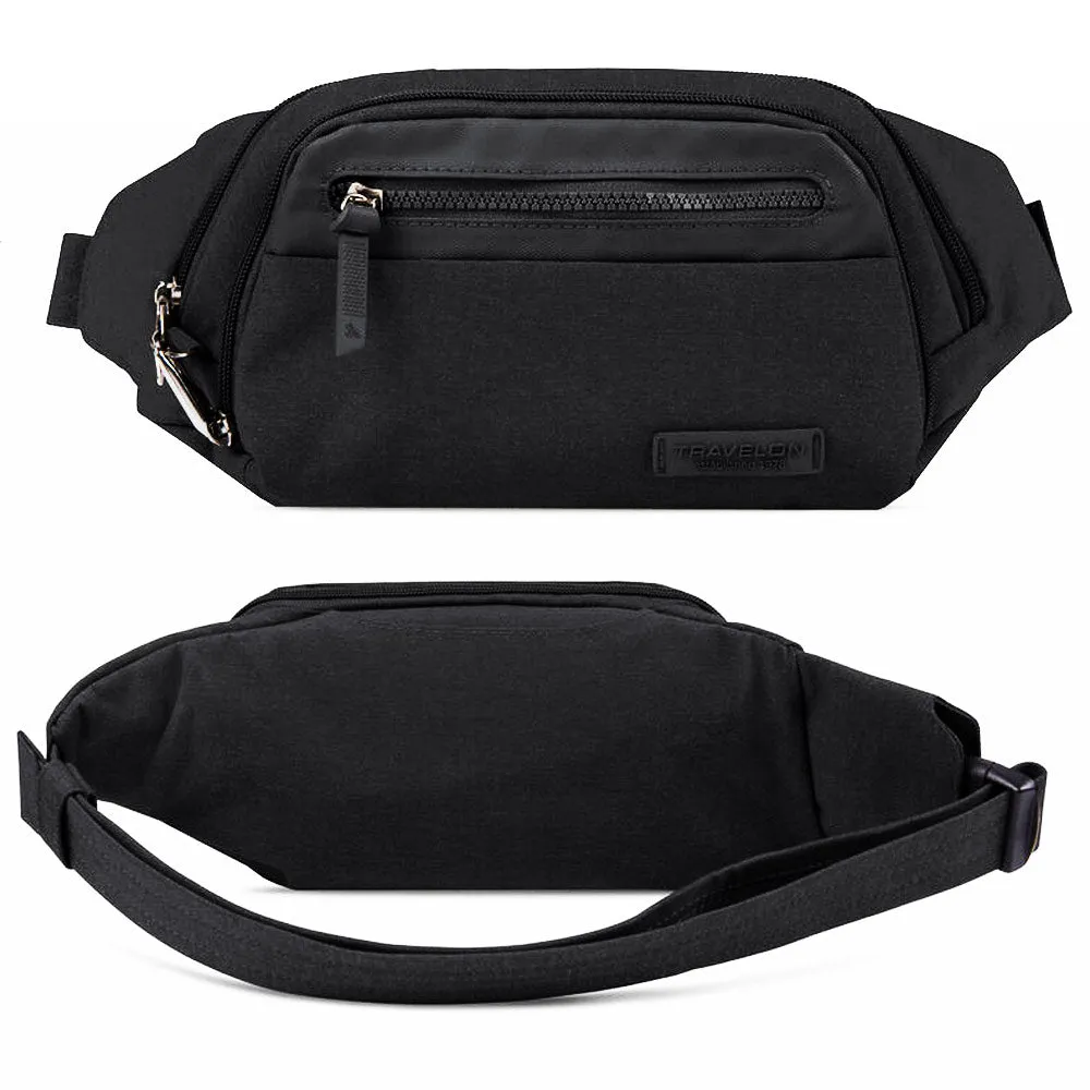 Travelon Anti-Theft Metro Waistpack RFID Waist Bag FannyPack Wallet Black Travel