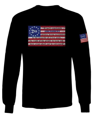 VICES AND VIRTUESS 2nd Amendment 1776 George Washington Flag American USA Guns Control mens Long sleeve t shirt