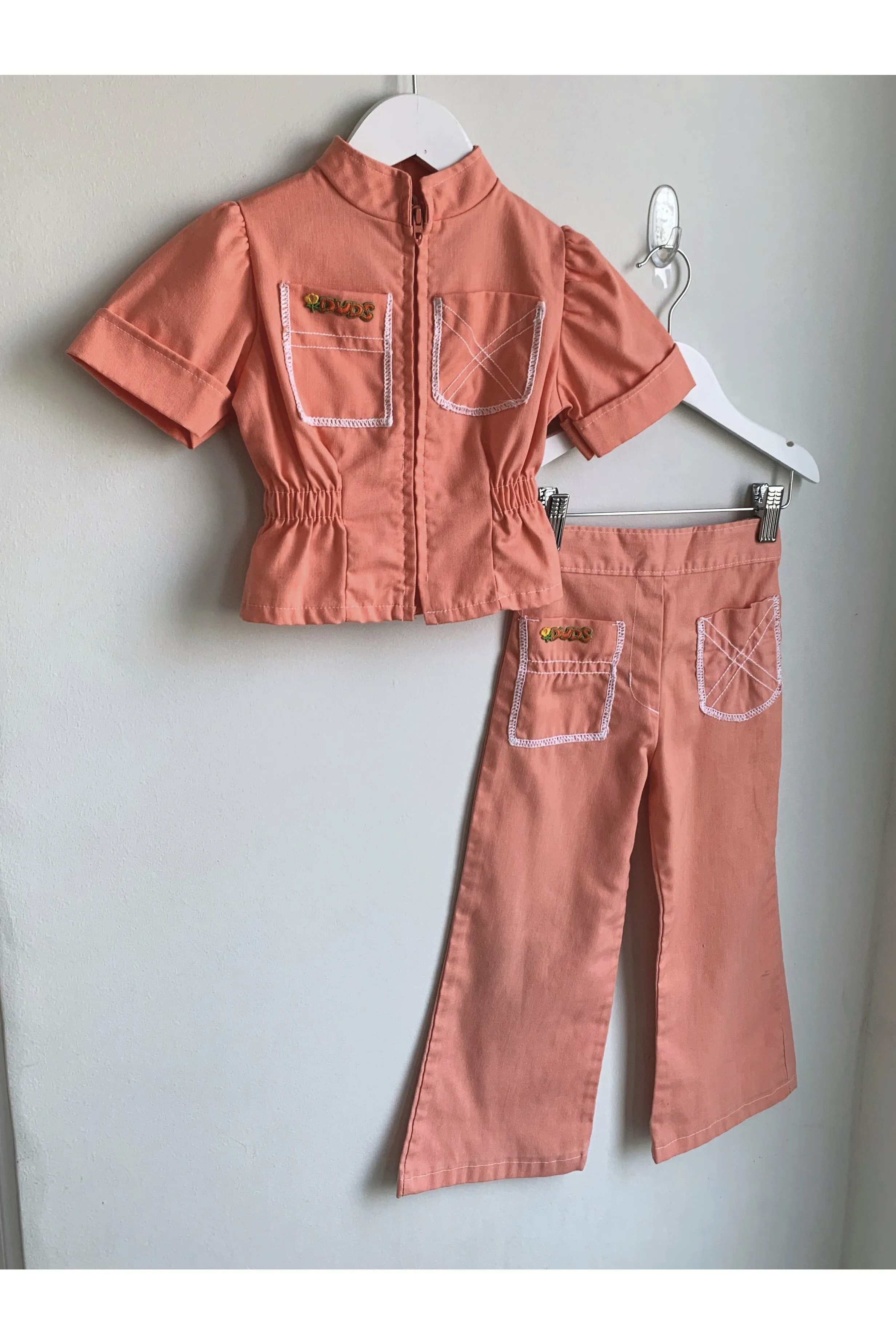 Vintage 70’s Peach 2-piece Set - Size 4T