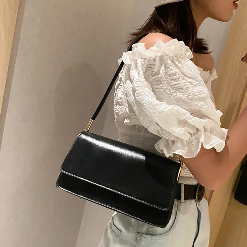 Women's Small Square PU Leather Messenger Bag