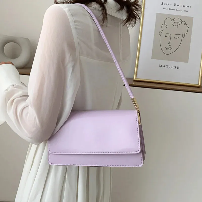 Women's Small Square PU Leather Messenger Bag