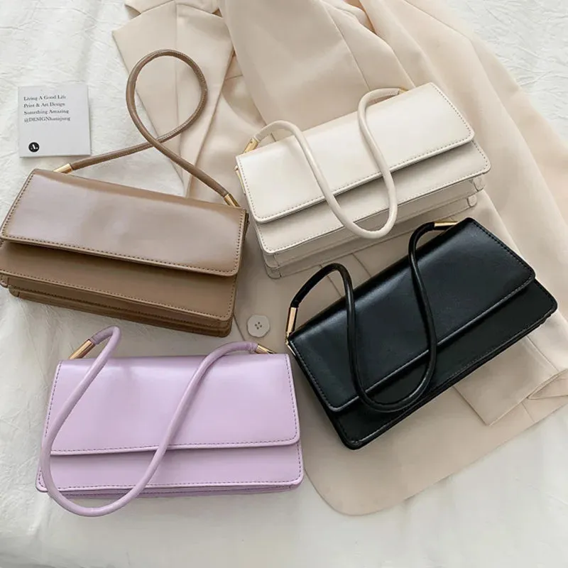 Women's Small Square PU Leather Messenger Bag